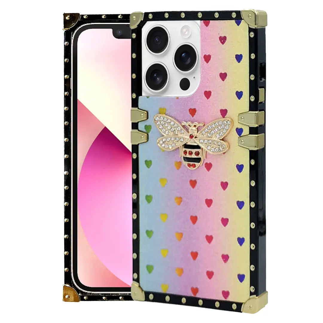 iPhone 15 Pro Max Heart Butterfly Case Pink